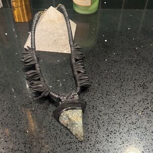 Leather and Labradorite Stone Necklace